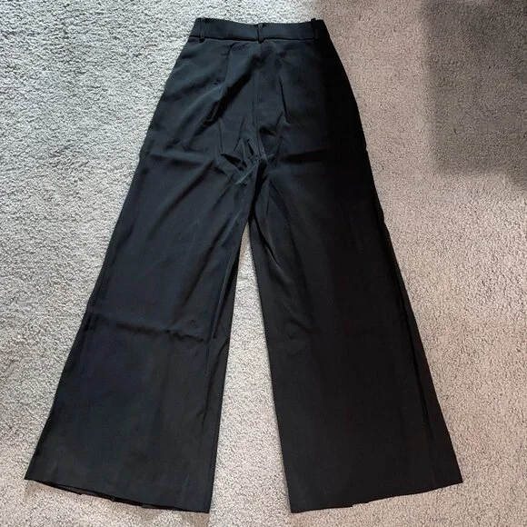 COMMENSE NEW WITH TAGS BLACK PLEATED HIGH WAIST WIDE LEG PANTS SLACKS TROUSERS - Picture 8 of 15